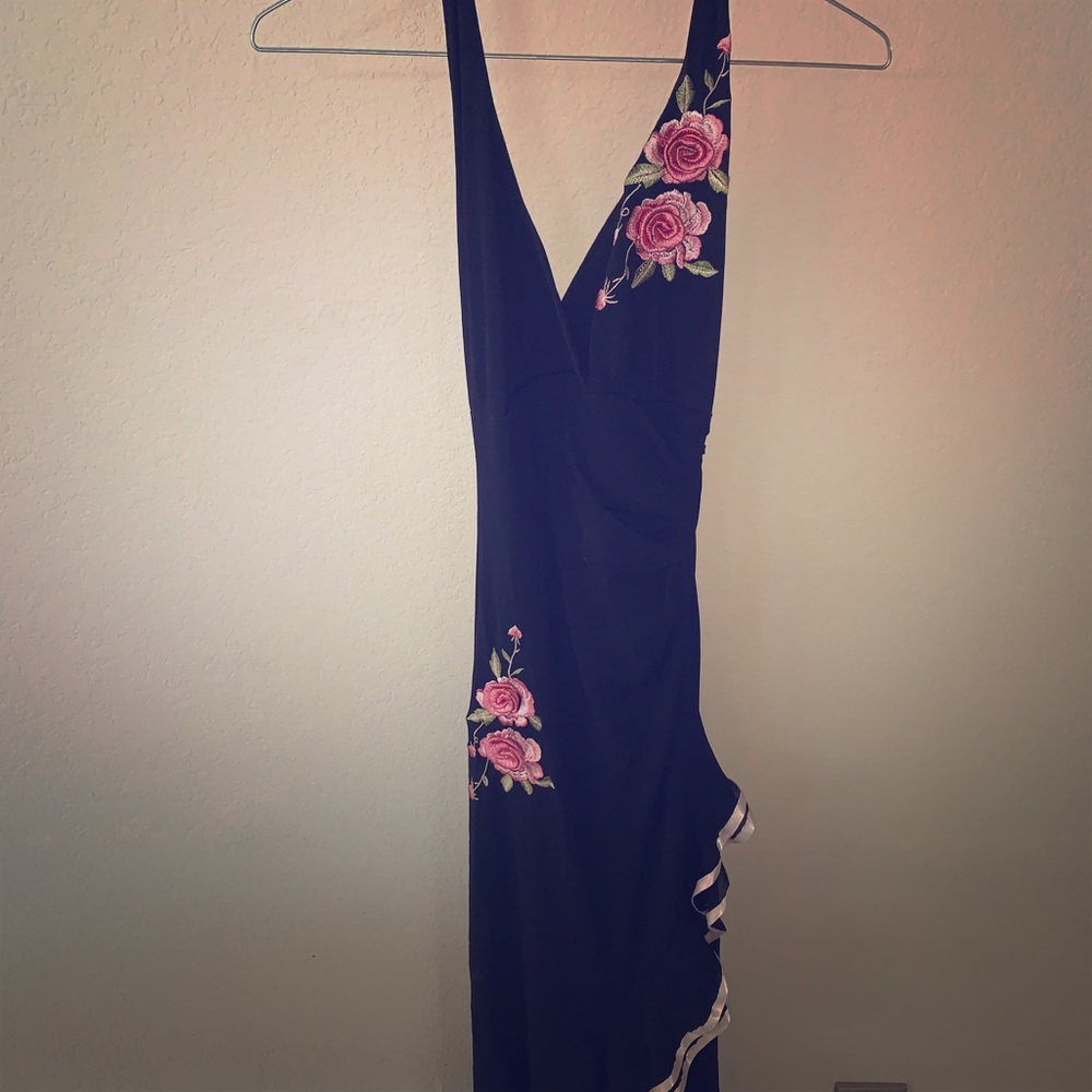 Black beautifully embroidered tango dress.